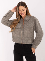 Szara kurtka boucle z kołnierzykiem SUBLEVEL