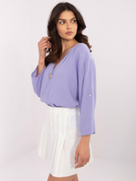 Hurt Liliowa muślinowa bluzka koszulowa z bawełny