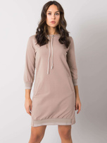 Dunkelbeige Baumwollkleid Sinead RUE PARIS.