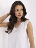 Biała luźna bluzka na co dzień SUBLEVEL