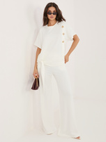 Ecru dwuczęściowy komplet z wiązaniem