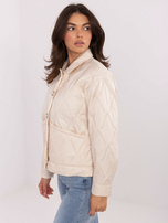Helle beigefarbene Damenjacke mit Steppung RUE PARIS.