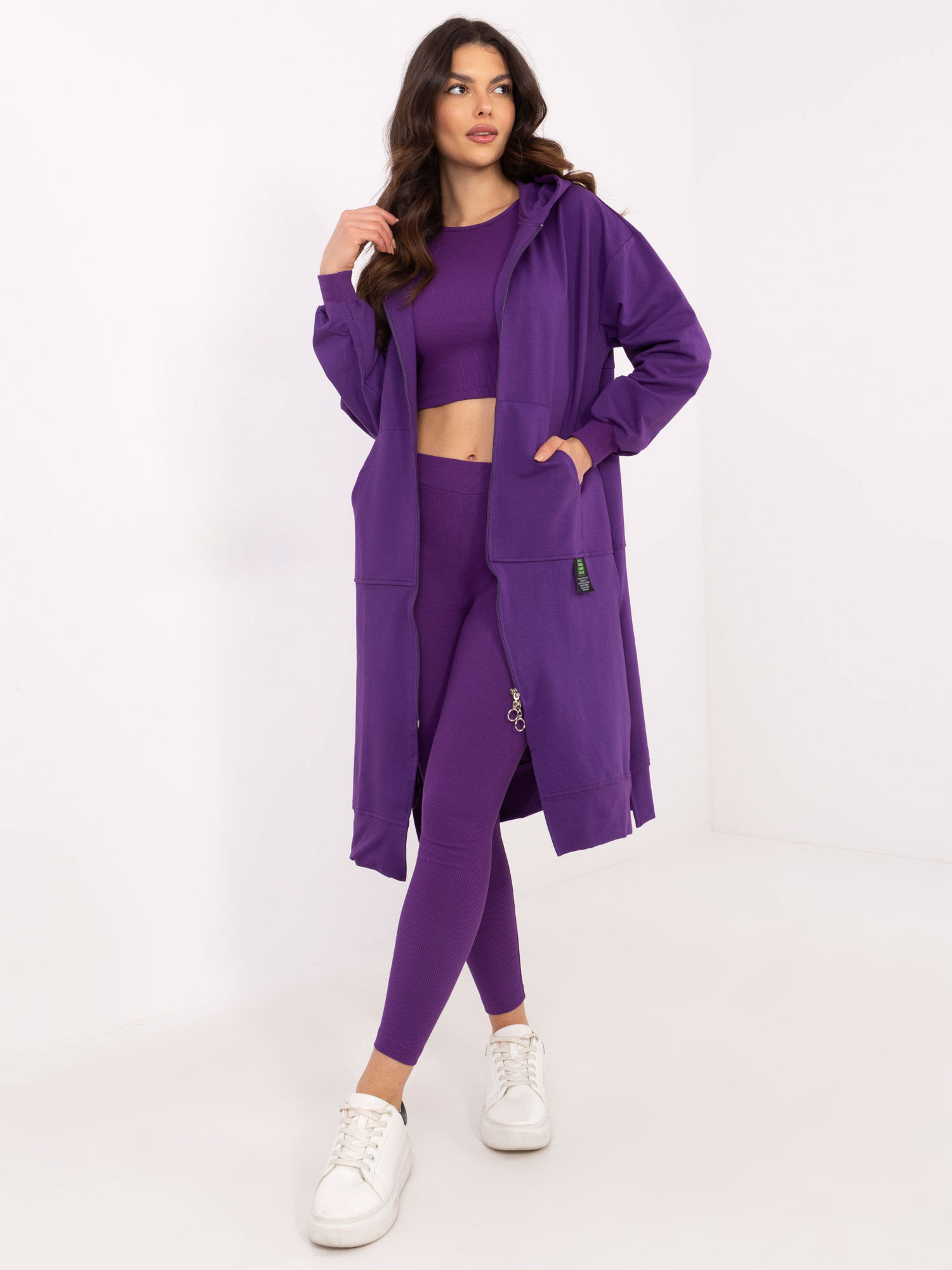 Hurt Dark purple tracksuit set with a long sweatshirt.