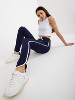 Hurt Granatowe dresowe spodnie basic z lampasami RUE PARIS