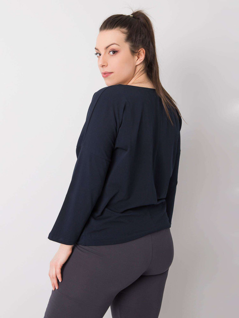 Granatowa bluzka bawełniana plus size Sandy