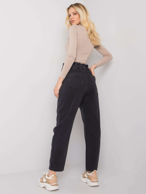 Czarne spodnie mom jeans Alvana RUE PARIS