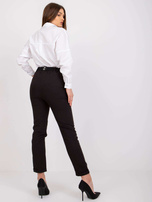 Czarne spodnie eleganckie z paskiem Sewilla 