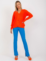 Hurtownia Pomarańczowy sweter rozpinany oversize RUE PARIS 
