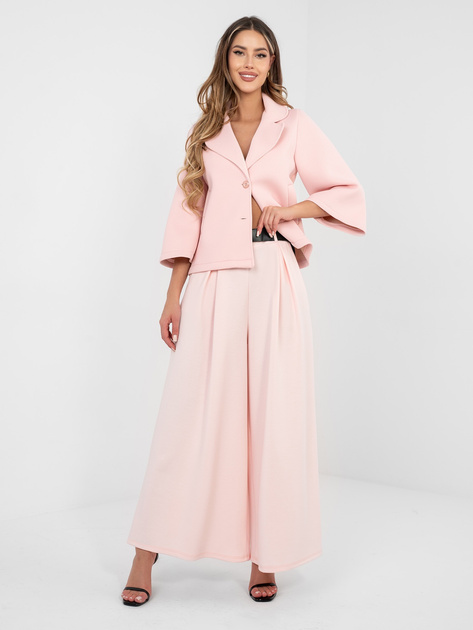 Pastelowe różowe dresowe spodnie palazzo RUE PARIS