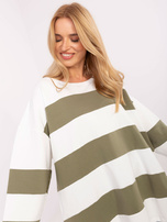 Ecru-khaki długa bluzka oversize