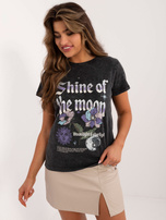 Hurtownia Ciemnoszary t-shirt we wzory SUBLEVEL