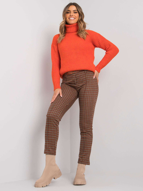 Pomarańczowo-beżowe spodnie z paskiem Lantana