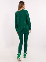 Hurtownia Ciemnozielony dresowy komplet z bluzą oversize