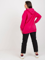 Hurtownia Fuksjowa rozpinana bluza plus size z kapturem