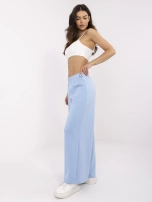 Jasnoniebieskie spodnie basic z szeroką nogawką