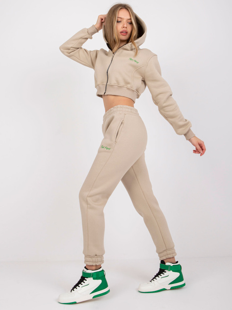Beżowy dresowy komplet dwuczęściowy Kalifornia RUE PARIS