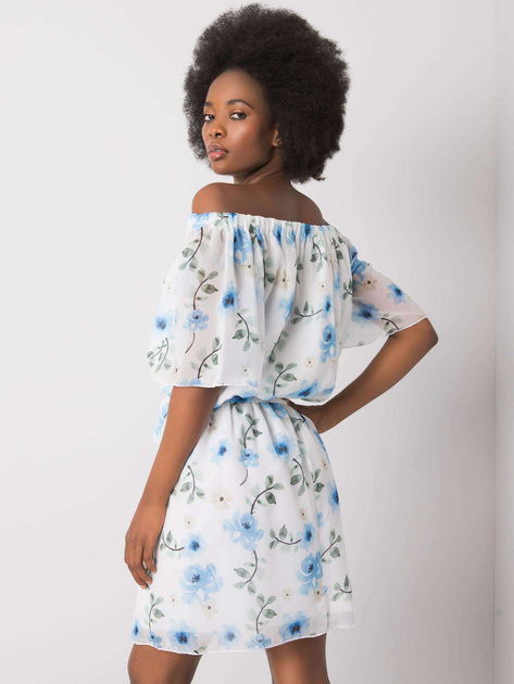 Biała sukienka w kwiaty Yamileth