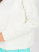 Ecru krótka bluza z haftem NATURAL SIDE 