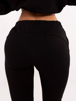 Hurtownia Czarny damski komplet basic ze spodniami