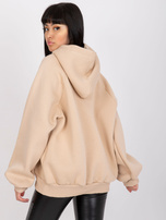 Jasnobeżowa dresowa bluza oversize z kapturem Peggy 