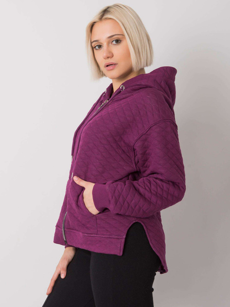 Fioletowa pikowana bluza na suwak Arezzo