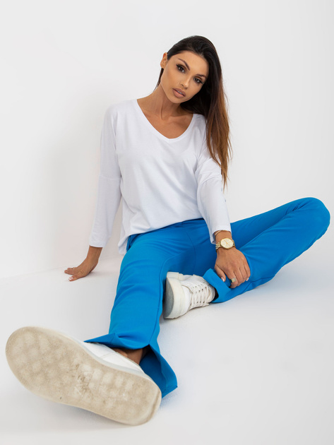 Hurtownia Biała damska bluzka basic o kroju oversize