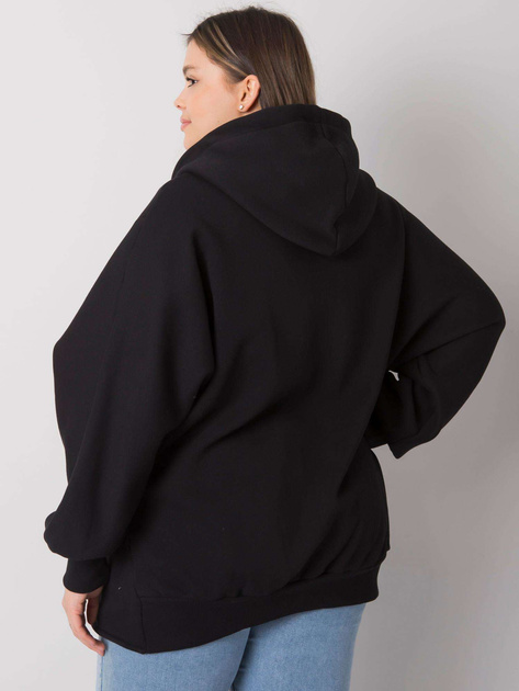Czarna bluza plus size z kapturem Ella