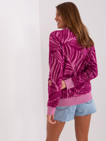 Hurt Fioletowy damski sweter z golfem z wiskozą