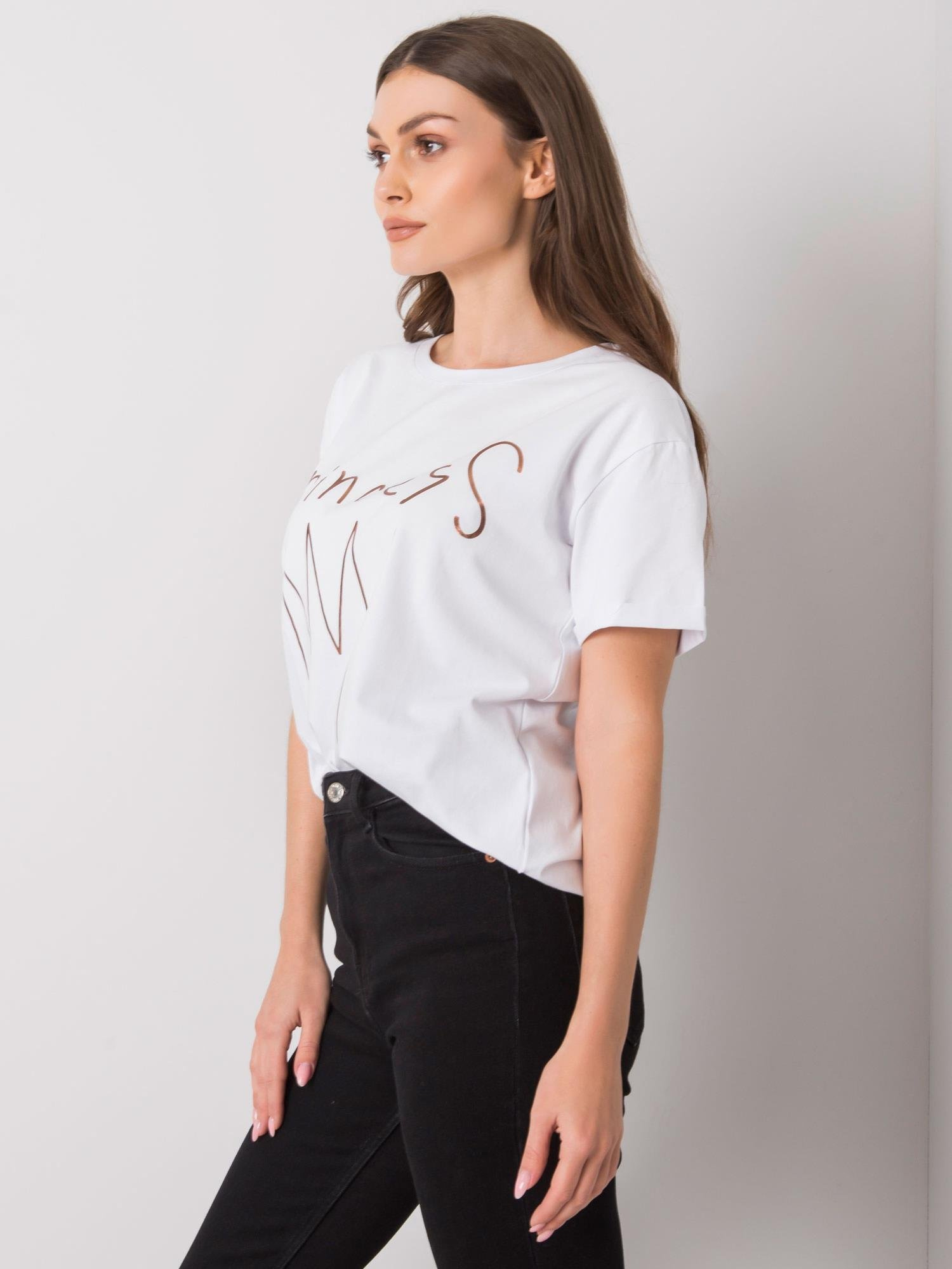 Biały t-shirt z nadrukiem Aosta