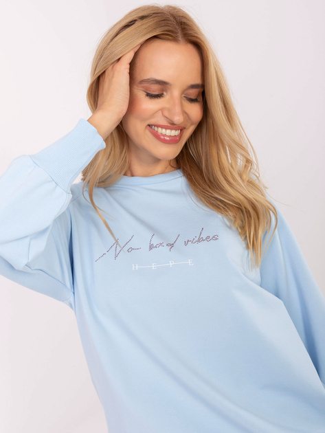 Jasnoniebieska casualowa bluzka z bawełny