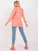 Brzoskwiniowa damska marynarka z ekozamszu z długim rękawem Irmina