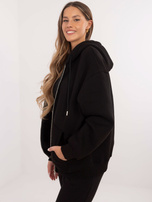 Black zip-up hoodie.
