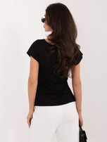 Czarna bawełniana bluzka z ozdobnym detalem