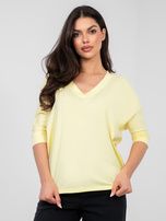 Pastelowa żółta bluzka basic z bawełny RUE PARIS 