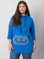 Ciemnoniebieska bluzka plus size z dżetami Crystal 