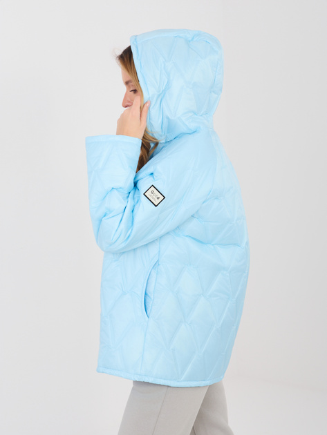 Pastelowa niebieska pikowana kurtka oversize