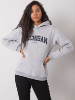 Szara melanżowa bluza z kapturem Khianna RUE PARIS