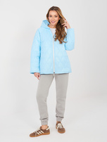 Pastelowa niebieska pikowana kurtka oversize