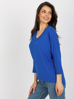 Hurt Ciemnoniebieska damska bluzka basic z rękawem 3/4