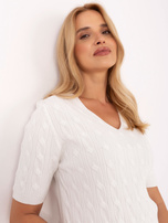 Ecru klassischer Pullover mit Viskose.