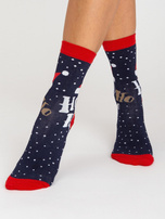 Skarpety z nadrukiem świątecznym 3 pary