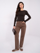 Czekoladowa dopasowana bluzka z bawełny 