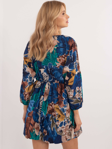 Hurtownia online Ciemnoniebieska mini sukienka z printem
