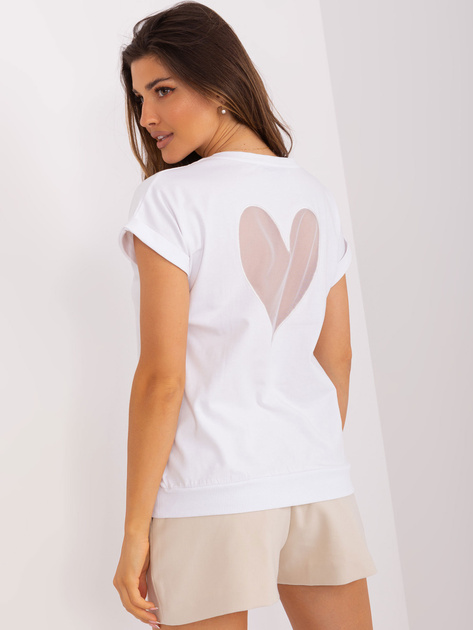 Hurtownia Biała damska bluzka bawełniana na co dzień