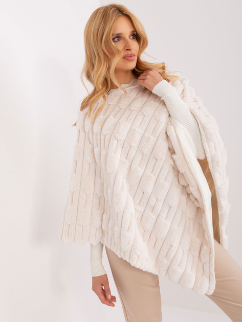 Hurtownia Ecru eleganckie poncho damskie