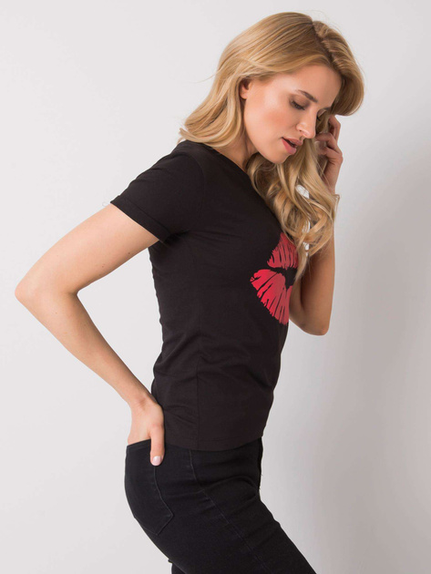 Czarny t-shirt z nadrukiem Tiziana OCH BELLA