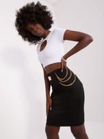 Hurtownia Czarna dopasowana spódnica dzianinowa