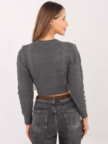 Dunkelgrauer, offener Pullover Aristide RUE PARIS.