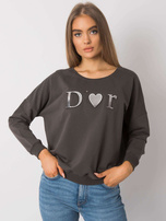 Dark khaki hoodie for women without hood Alodia