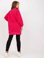 Hurtownia Fuksjowa prosta tunika basic z bawełny RUE PARIS 